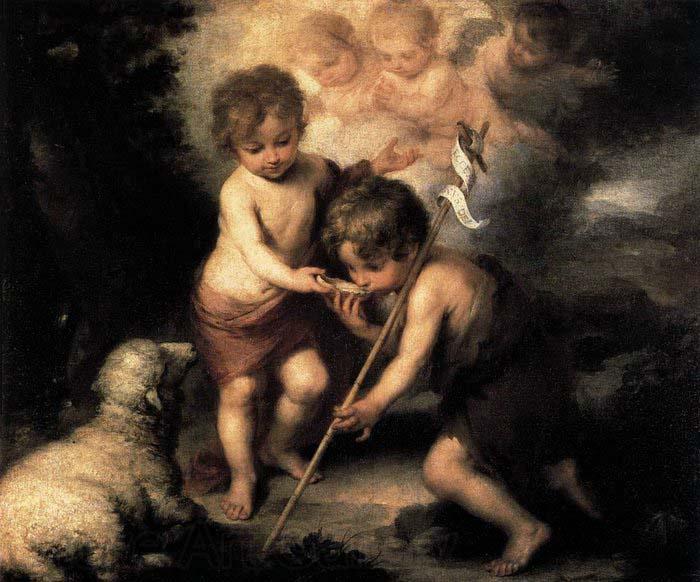 Bartolome Esteban Murillo ) Infant Christ Offering a Drink of Water to St John France oil painting art